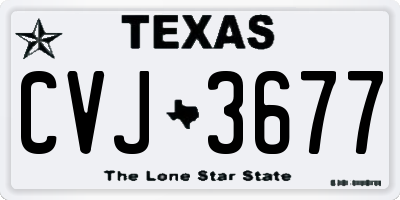 TX license plate CVJ3677