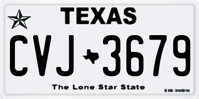 TX license plate CVJ3679