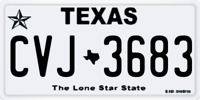 TX license plate CVJ3683