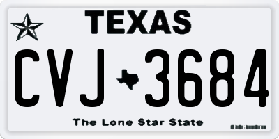 TX license plate CVJ3684
