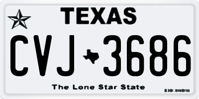 TX license plate CVJ3686