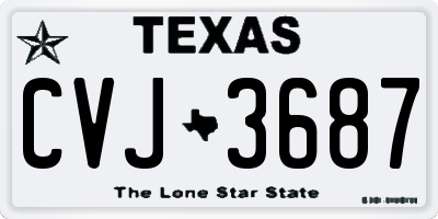 TX license plate CVJ3687