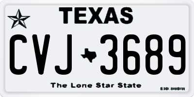 TX license plate CVJ3689