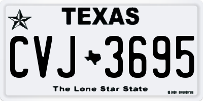 TX license plate CVJ3695