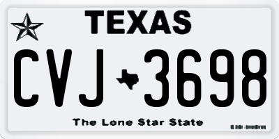 TX license plate CVJ3698