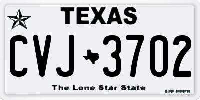 TX license plate CVJ3702
