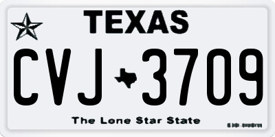TX license plate CVJ3709