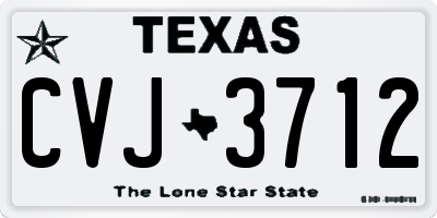 TX license plate CVJ3712