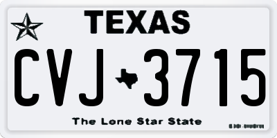 TX license plate CVJ3715