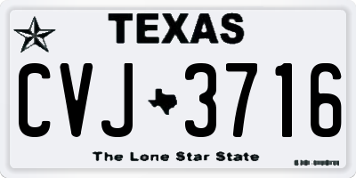 TX license plate CVJ3716