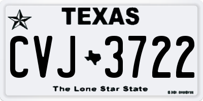 TX license plate CVJ3722