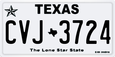 TX license plate CVJ3724