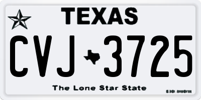 TX license plate CVJ3725