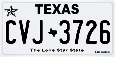TX license plate CVJ3726