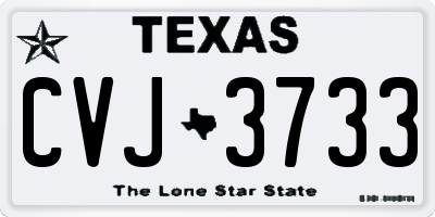 TX license plate CVJ3733