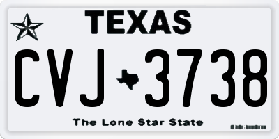 TX license plate CVJ3738