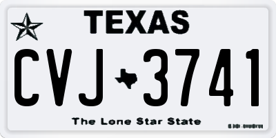 TX license plate CVJ3741