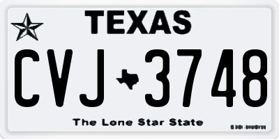 TX license plate CVJ3748