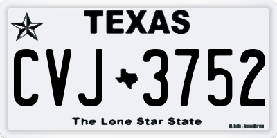TX license plate CVJ3752
