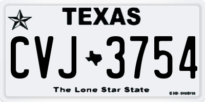 TX license plate CVJ3754