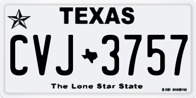 TX license plate CVJ3757