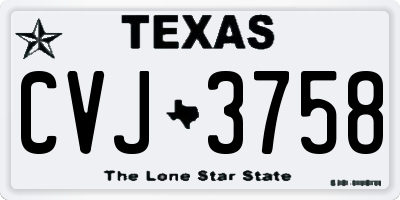 TX license plate CVJ3758