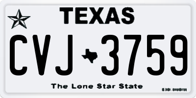 TX license plate CVJ3759