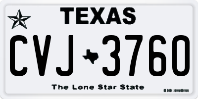 TX license plate CVJ3760