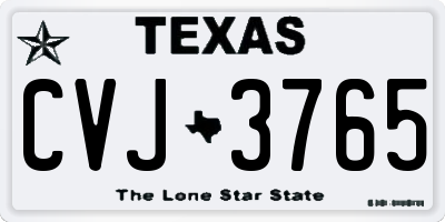 TX license plate CVJ3765