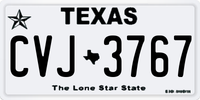 TX license plate CVJ3767