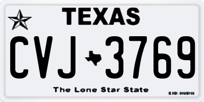 TX license plate CVJ3769