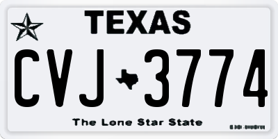 TX license plate CVJ3774