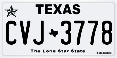 TX license plate CVJ3778