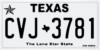 TX license plate CVJ3781