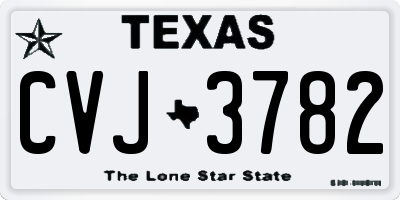 TX license plate CVJ3782