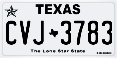 TX license plate CVJ3783