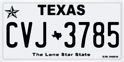 TX license plate CVJ3785