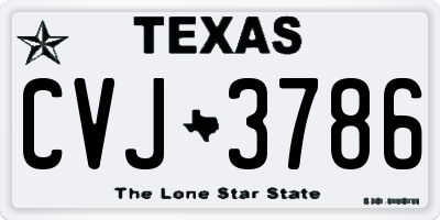 TX license plate CVJ3786