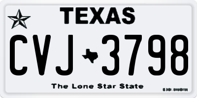 TX license plate CVJ3798