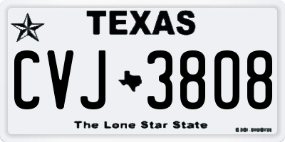 TX license plate CVJ3808