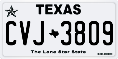 TX license plate CVJ3809