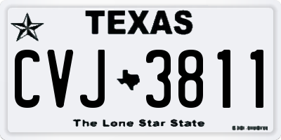 TX license plate CVJ3811