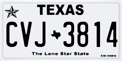 TX license plate CVJ3814