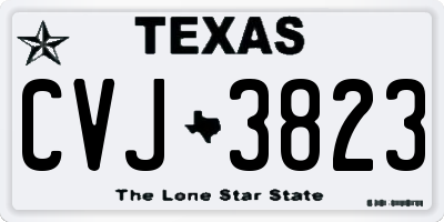 TX license plate CVJ3823