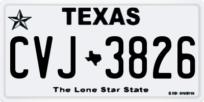 TX license plate CVJ3826