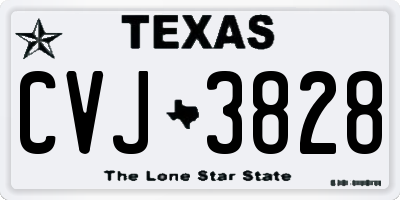 TX license plate CVJ3828