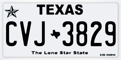 TX license plate CVJ3829