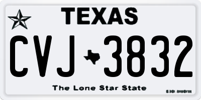 TX license plate CVJ3832