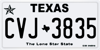 TX license plate CVJ3835
