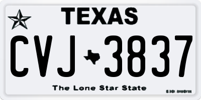 TX license plate CVJ3837